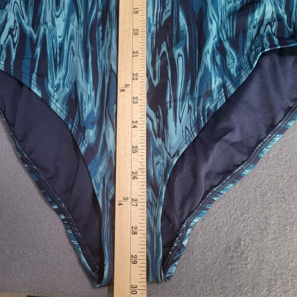 All in Motion Womens XL Long Sleeve Mock Neck One Piece Zip Swimsuit Rashguard - Picture 8 of 10